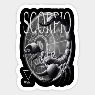 Mystical Scorpio Zodiac & Water Element Sticker